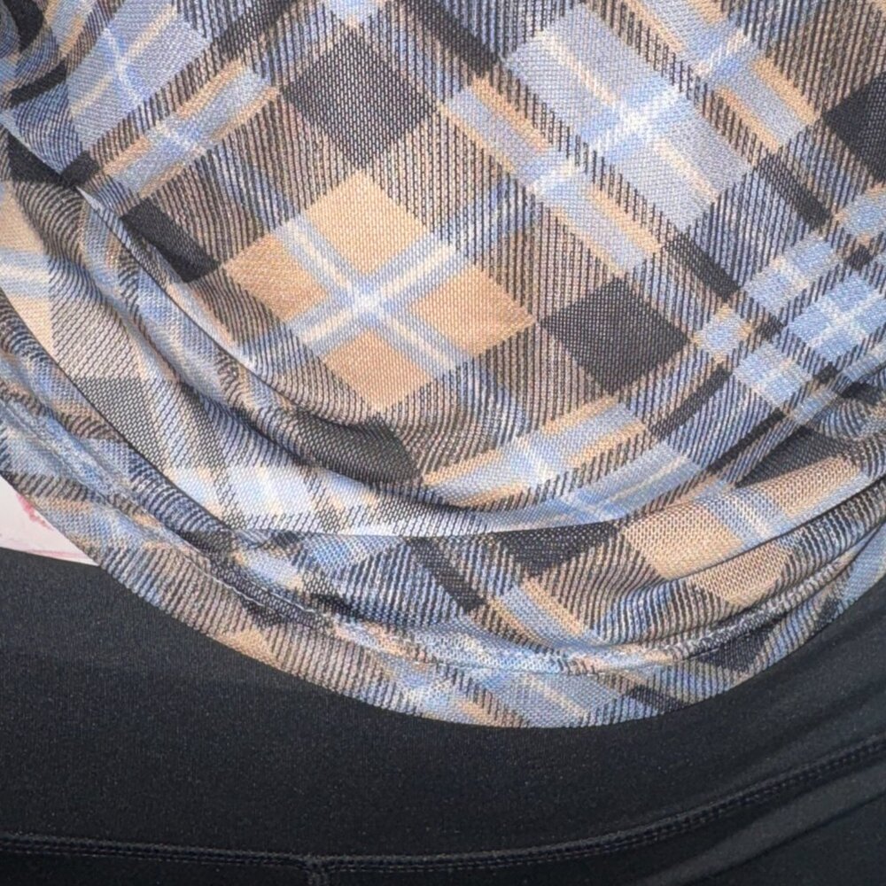 Straight From The Closet Plaid Mesh Top from La La Land - Picture 6 of 8